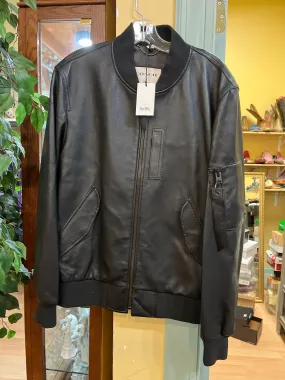 NWT Coach Black Leather Bomber Jacket