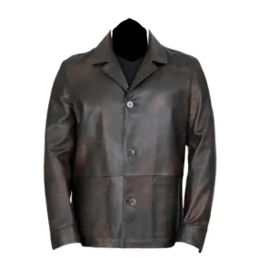 Parker vintage style brown leather jacket