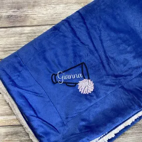 Personalized Cheerleader Mink Sherpa Blanket