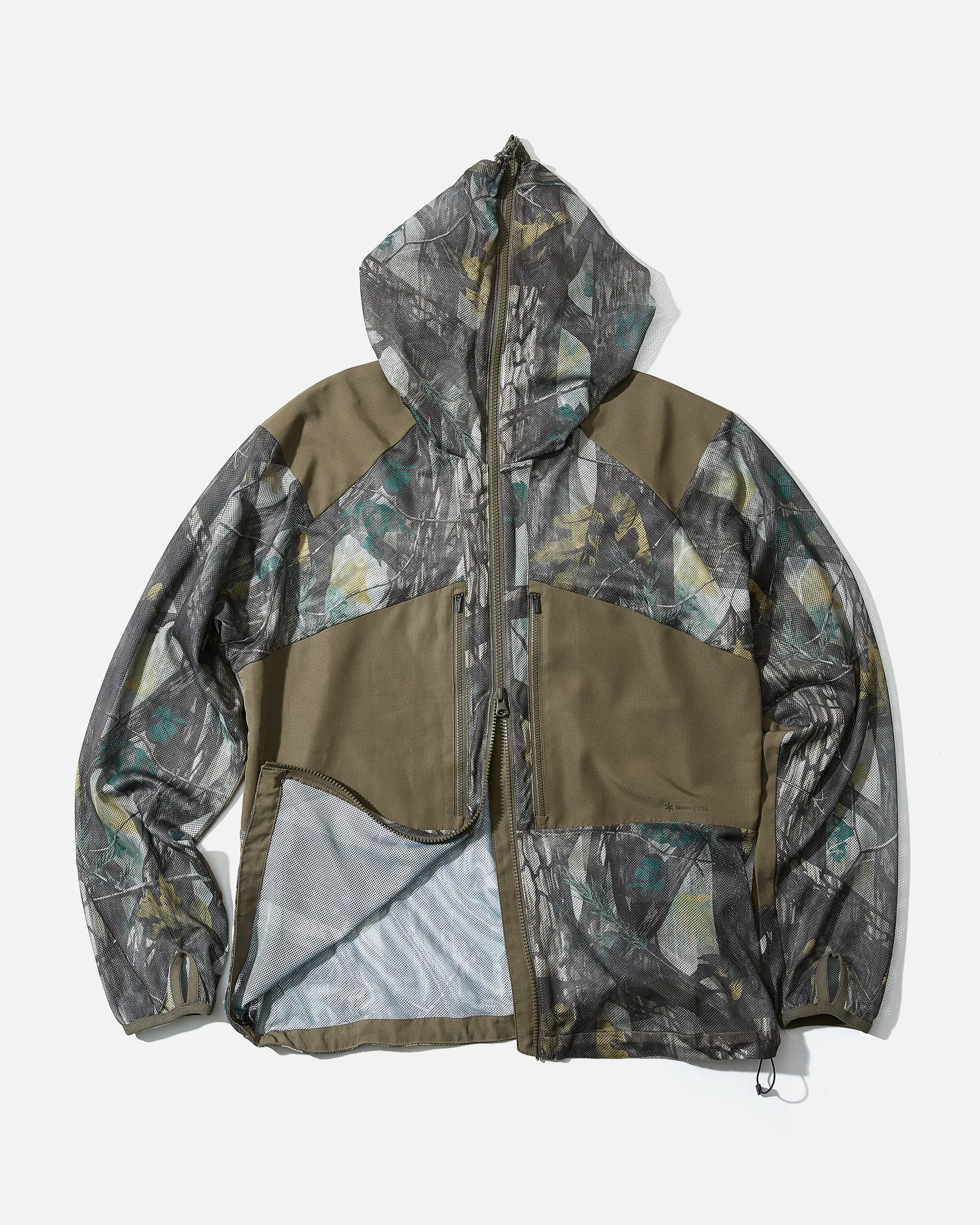 Printed Insect Shield Mesh Jacket - Khaki