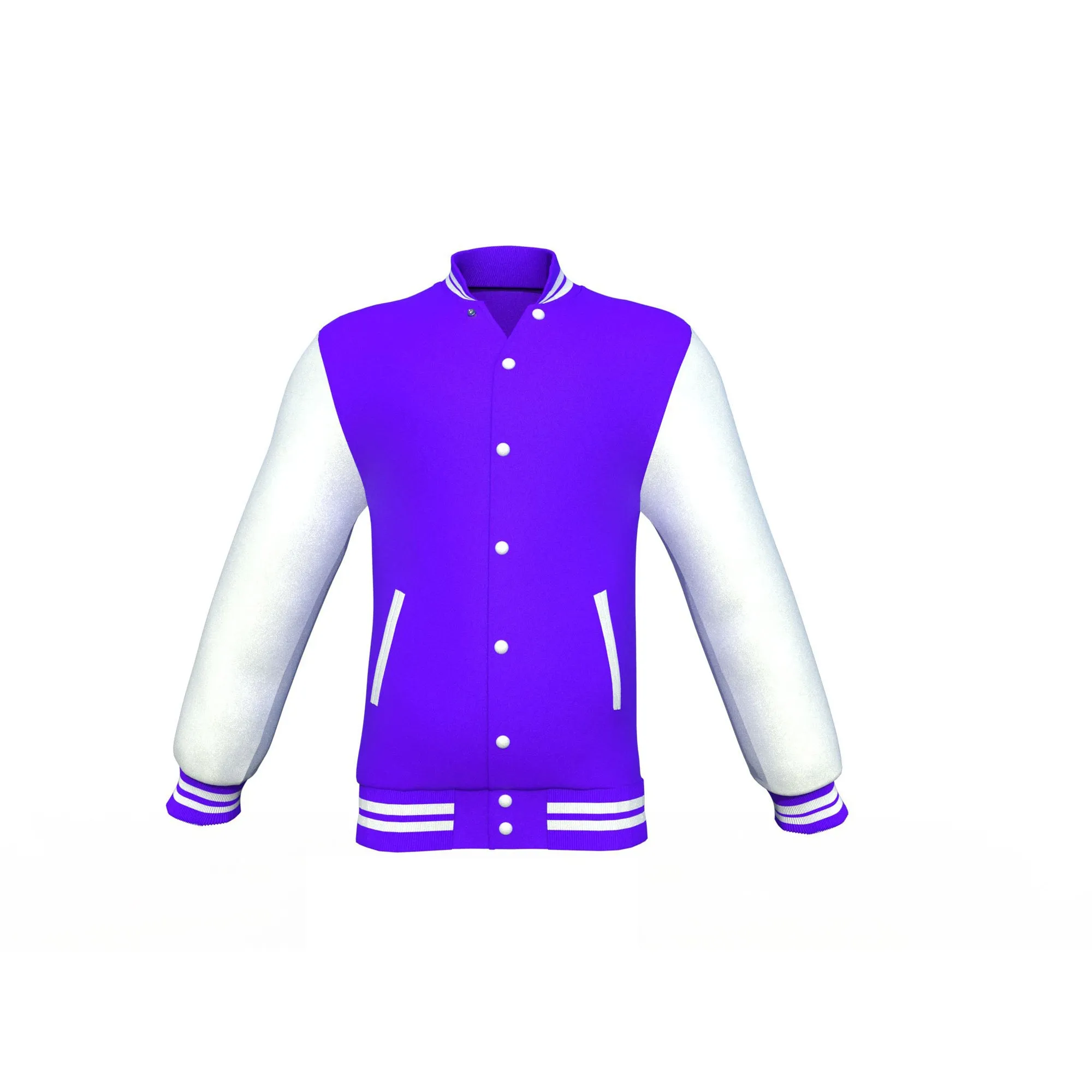 Purple Varsity Letterman Jacket with White Sleeves