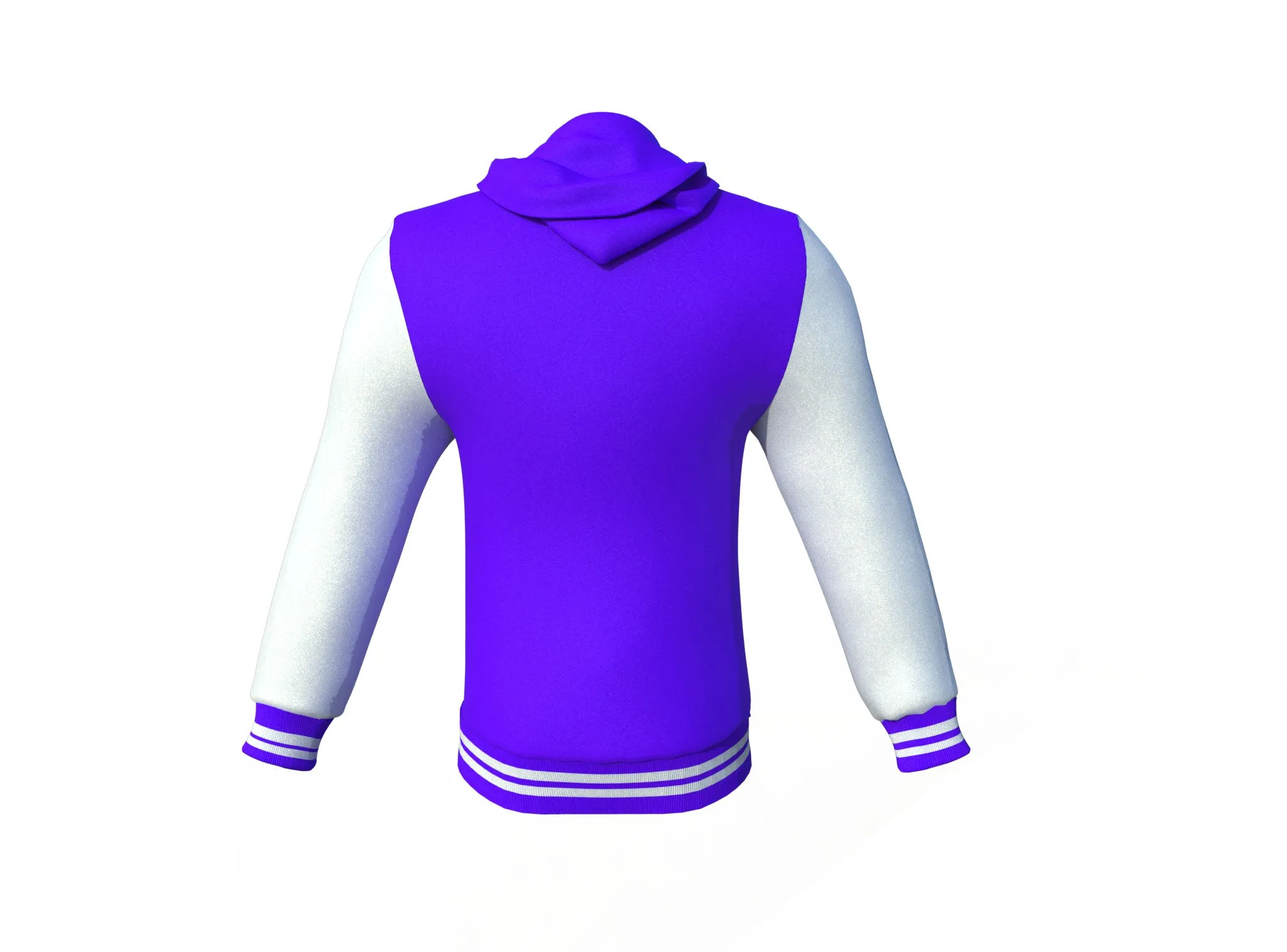 Purple Varsity Letterman Jacket with White Sleeves