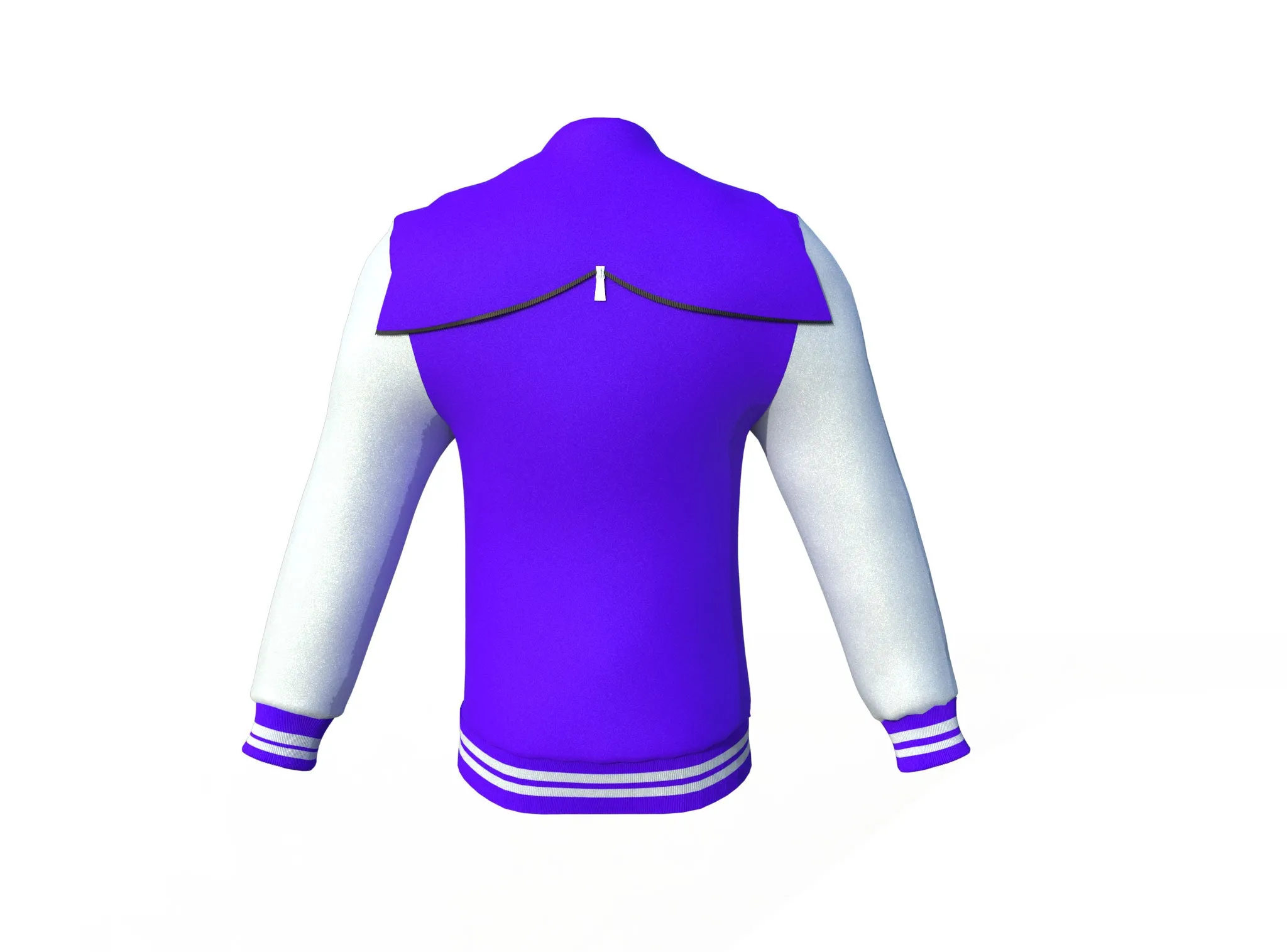 Purple Varsity Letterman Jacket with White Sleeves