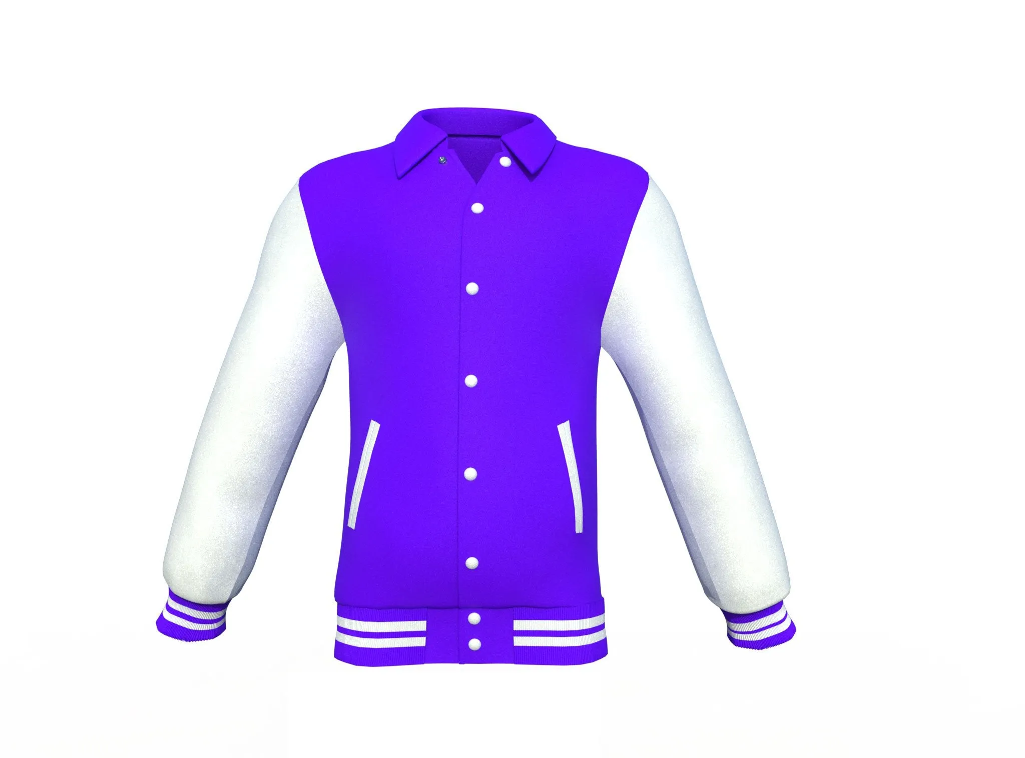 Purple Varsity Letterman Jacket with White Sleeves