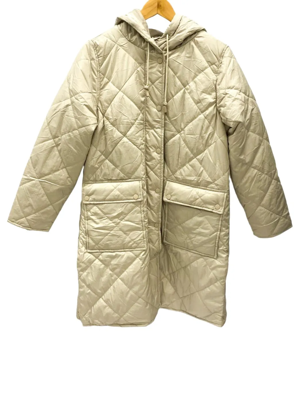 Queue cream long puffer jacket