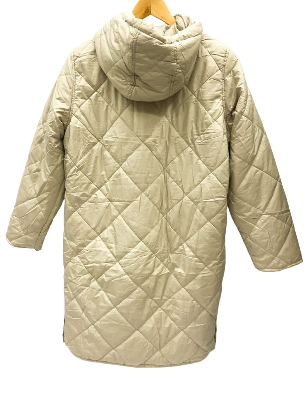 Queue cream long puffer jacket