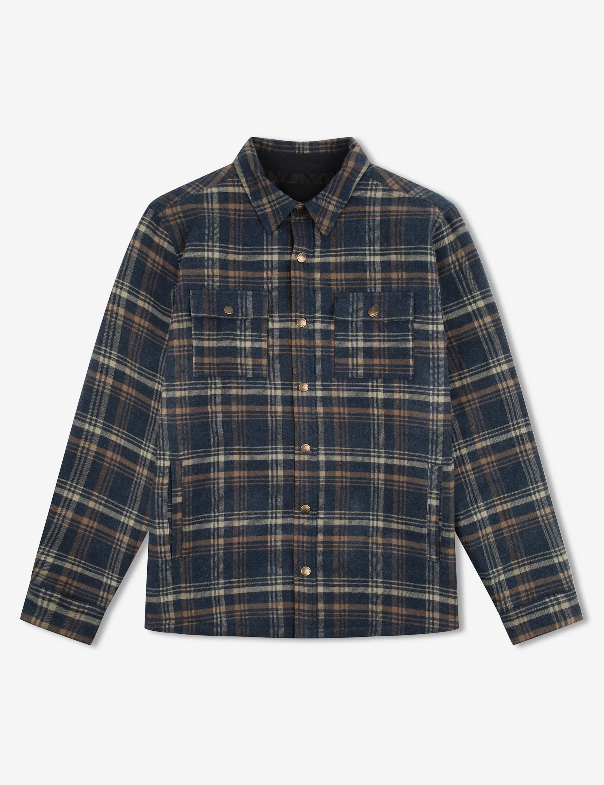 Quilted Flannel Jacket - Denim Check