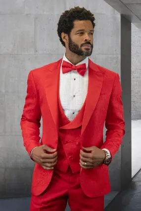 "Bellagio XV" Red 1-Button Peak Tuxedo (4-Piece Set)