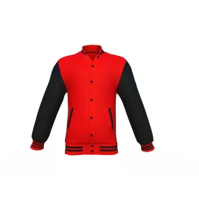 Red Varsity Letterman Jacket with Black Sleeves