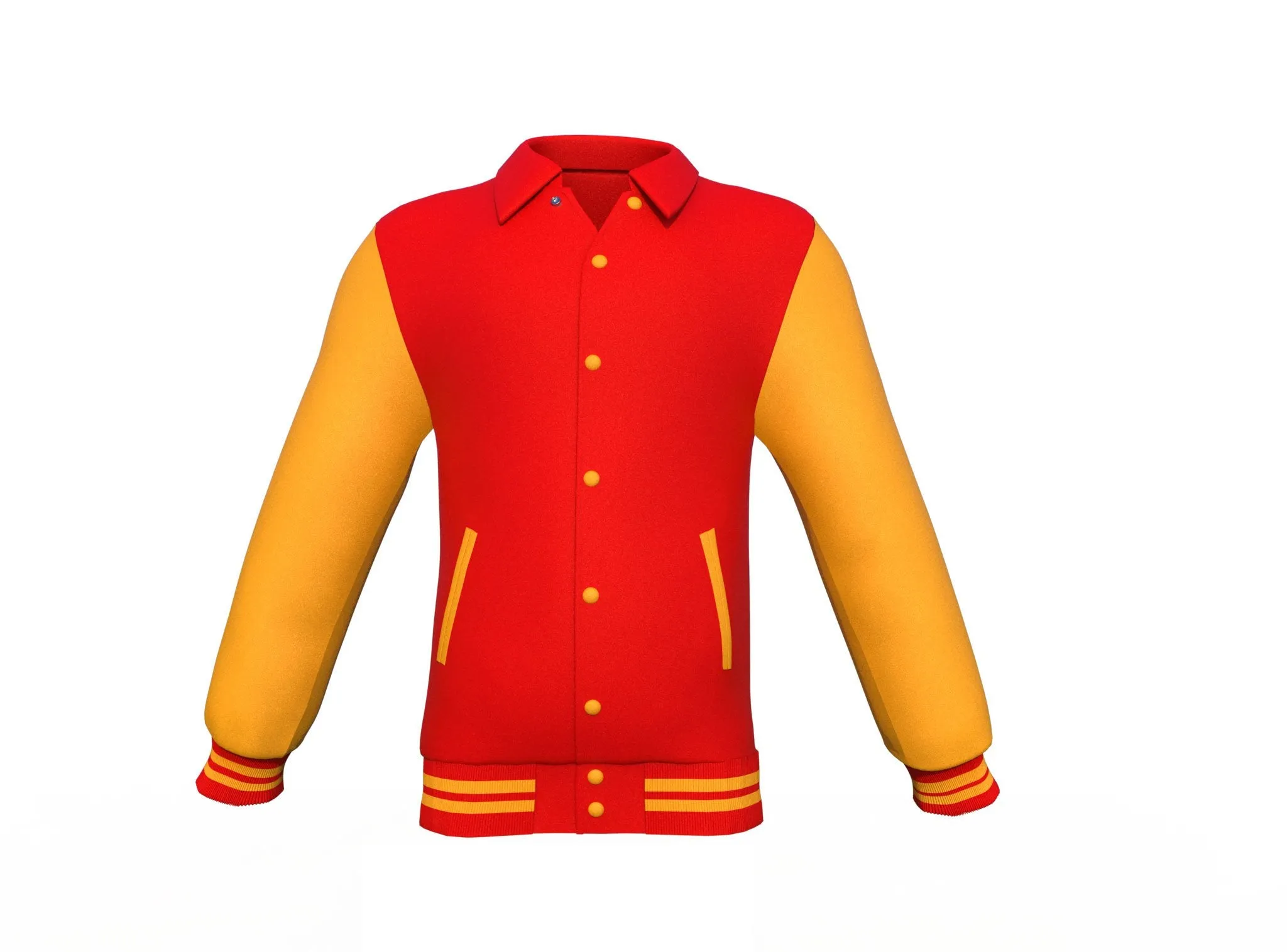 Red Varsity Letterman Jacket with Gold Sleeves