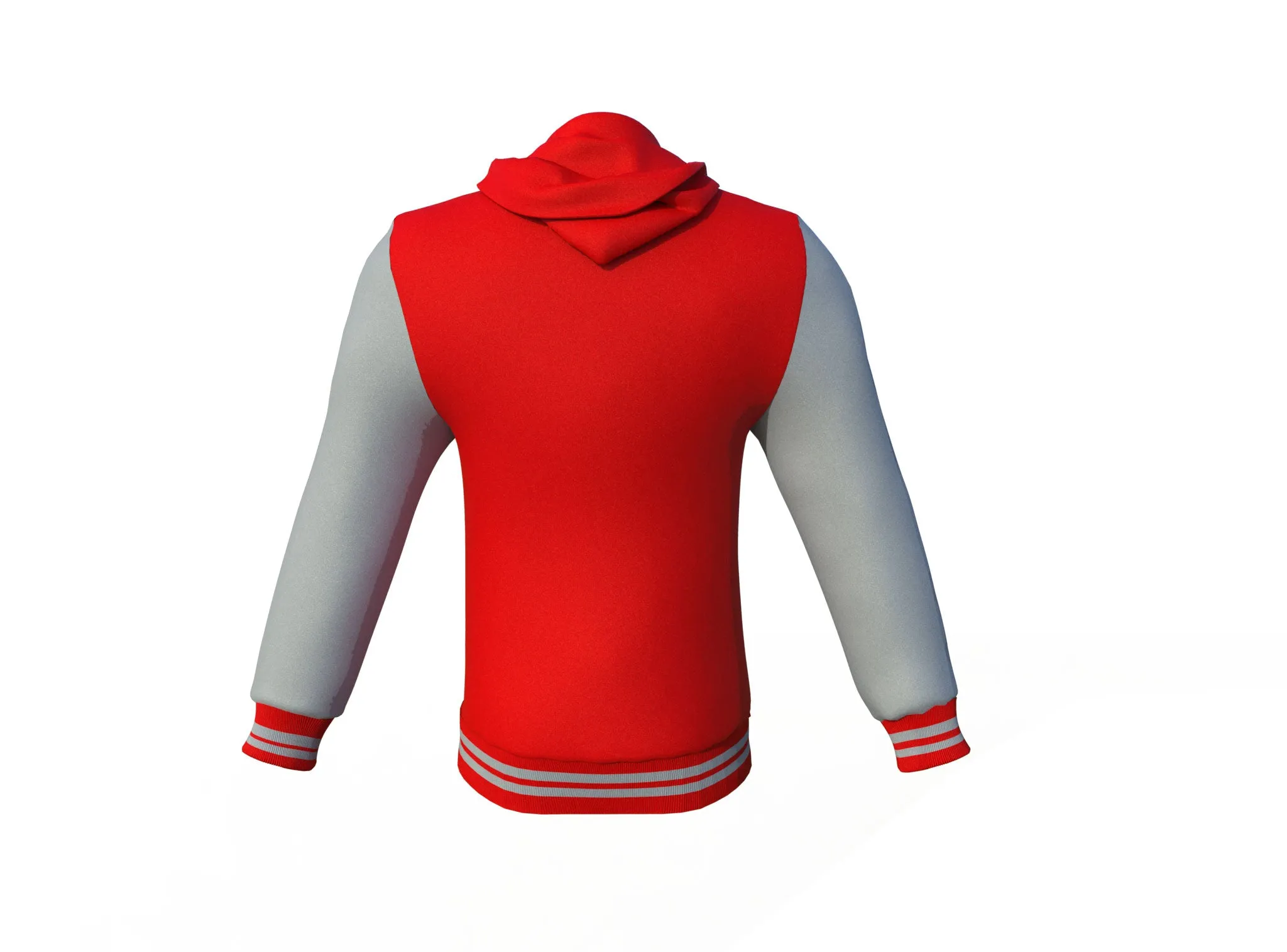 Red Varsity Letterman Jacket with Grey Sleeves