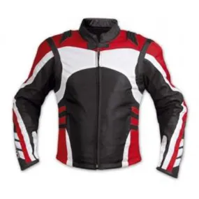 Red/ White and black patterns motorycle jacket with armor protection