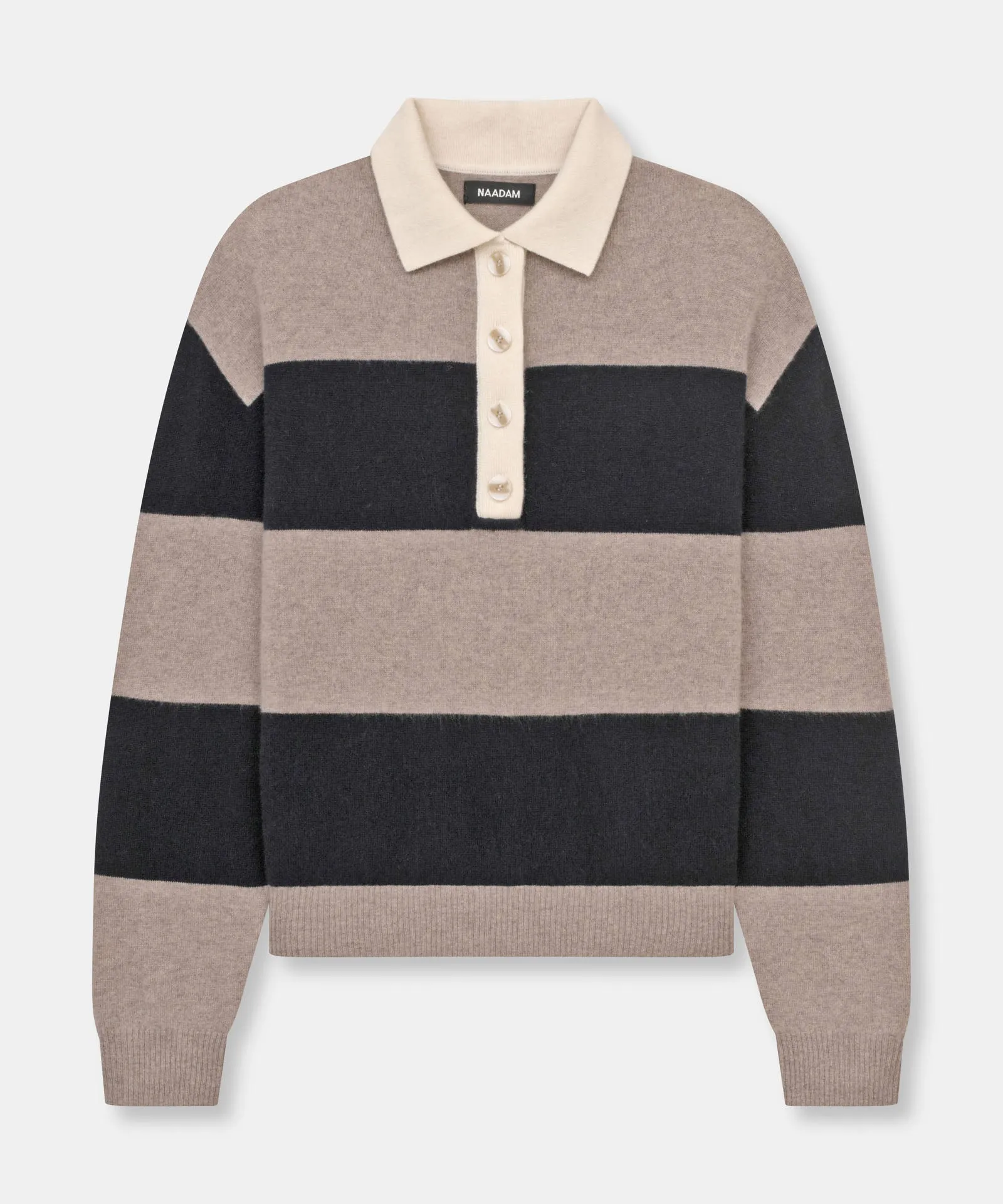 Signature Cashmere Striped Rugby Polo