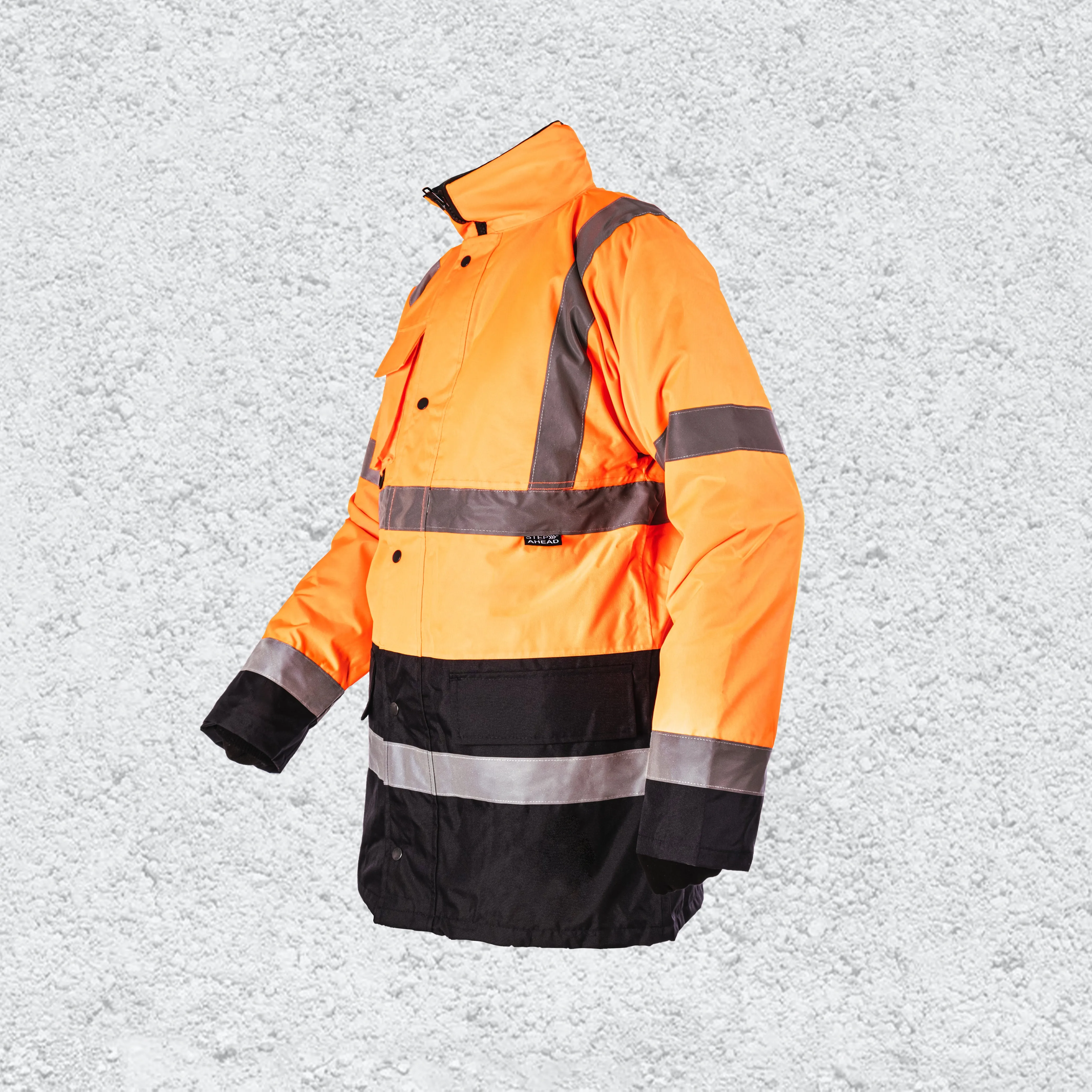 Step Ahead Hi Visibility Orange/Navy Two Tone Parka Jacket