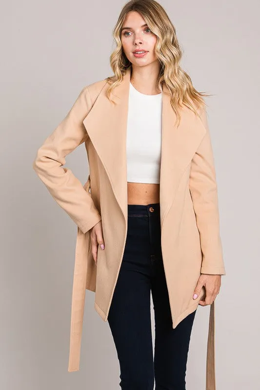 Stephanie Collar Front Tie Coat