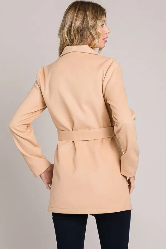 Stephanie Collar Front Tie Coat