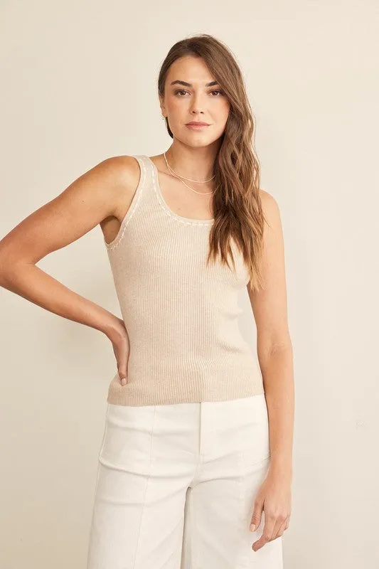 The Harlow Stitching Detail Ribbed Tank