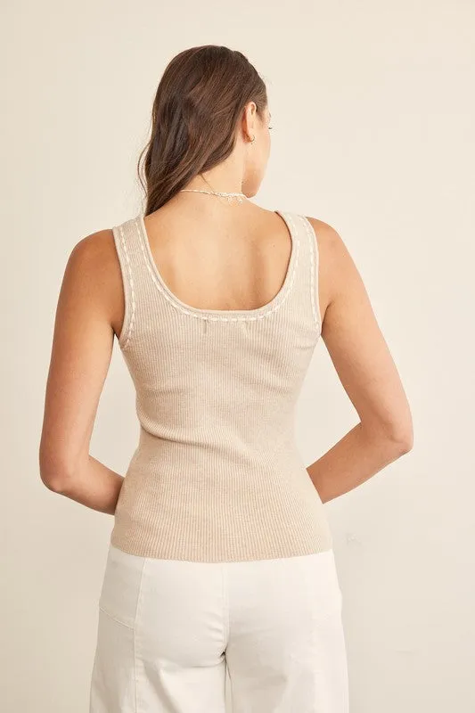 The Harlow Stitching Detail Ribbed Tank