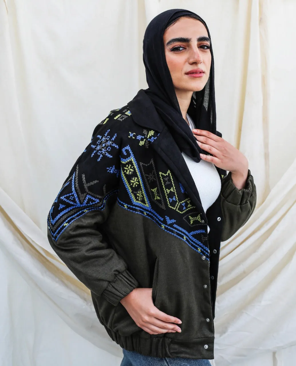 The Tribal Bomber Jacket Olive