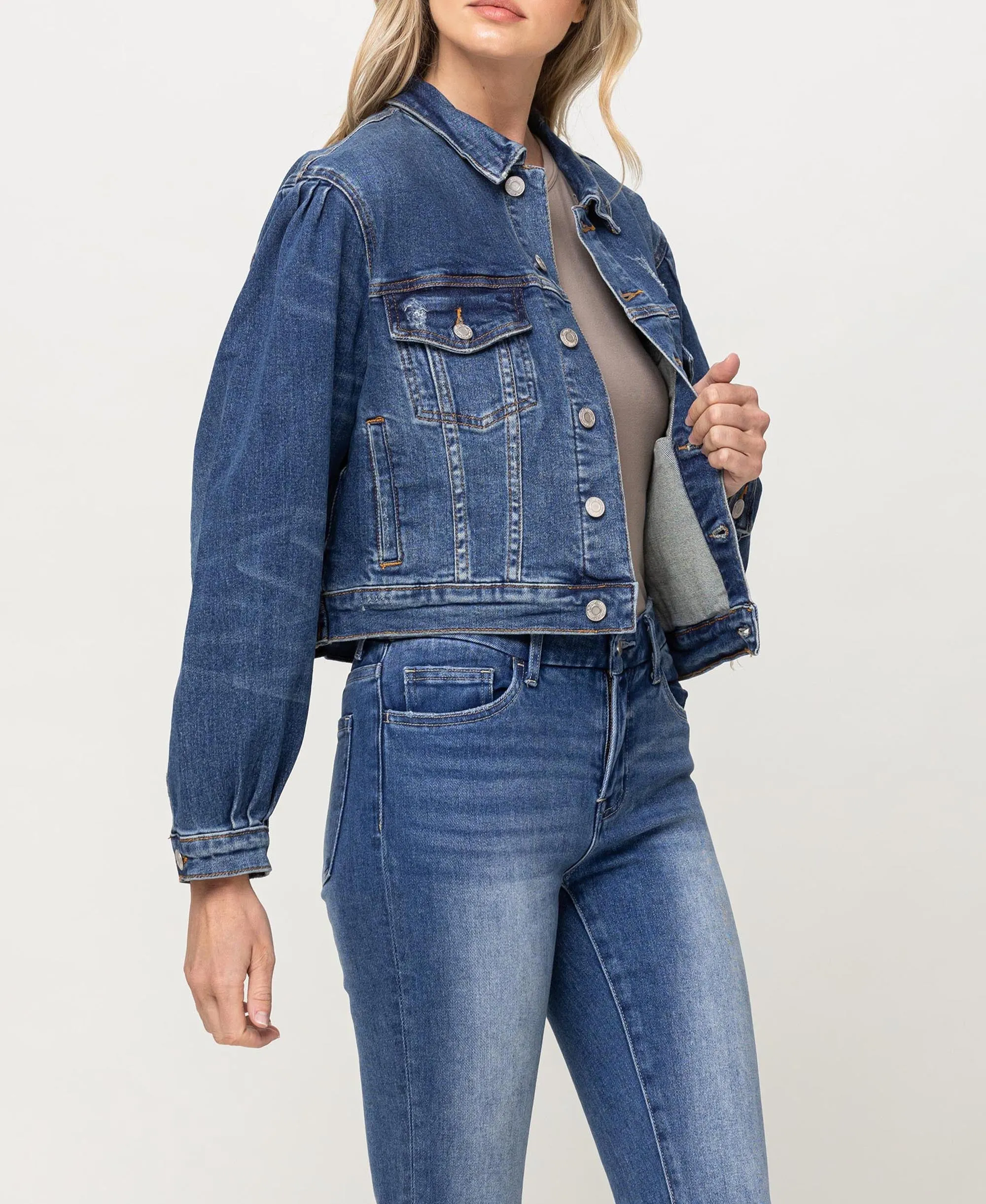 Tough Love - Balloon Sleeve Denim Jacket