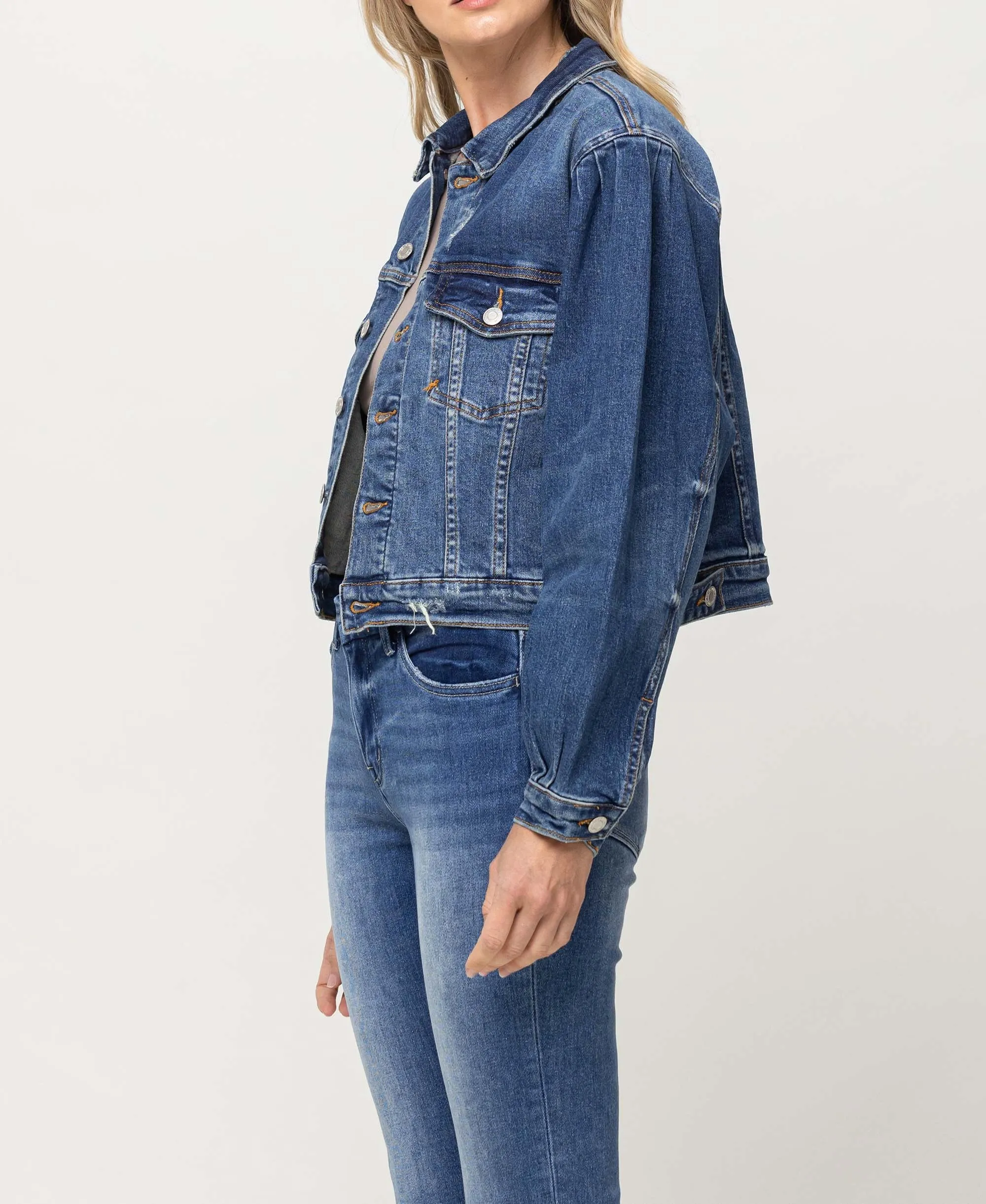 Tough Love - Balloon Sleeve Denim Jacket