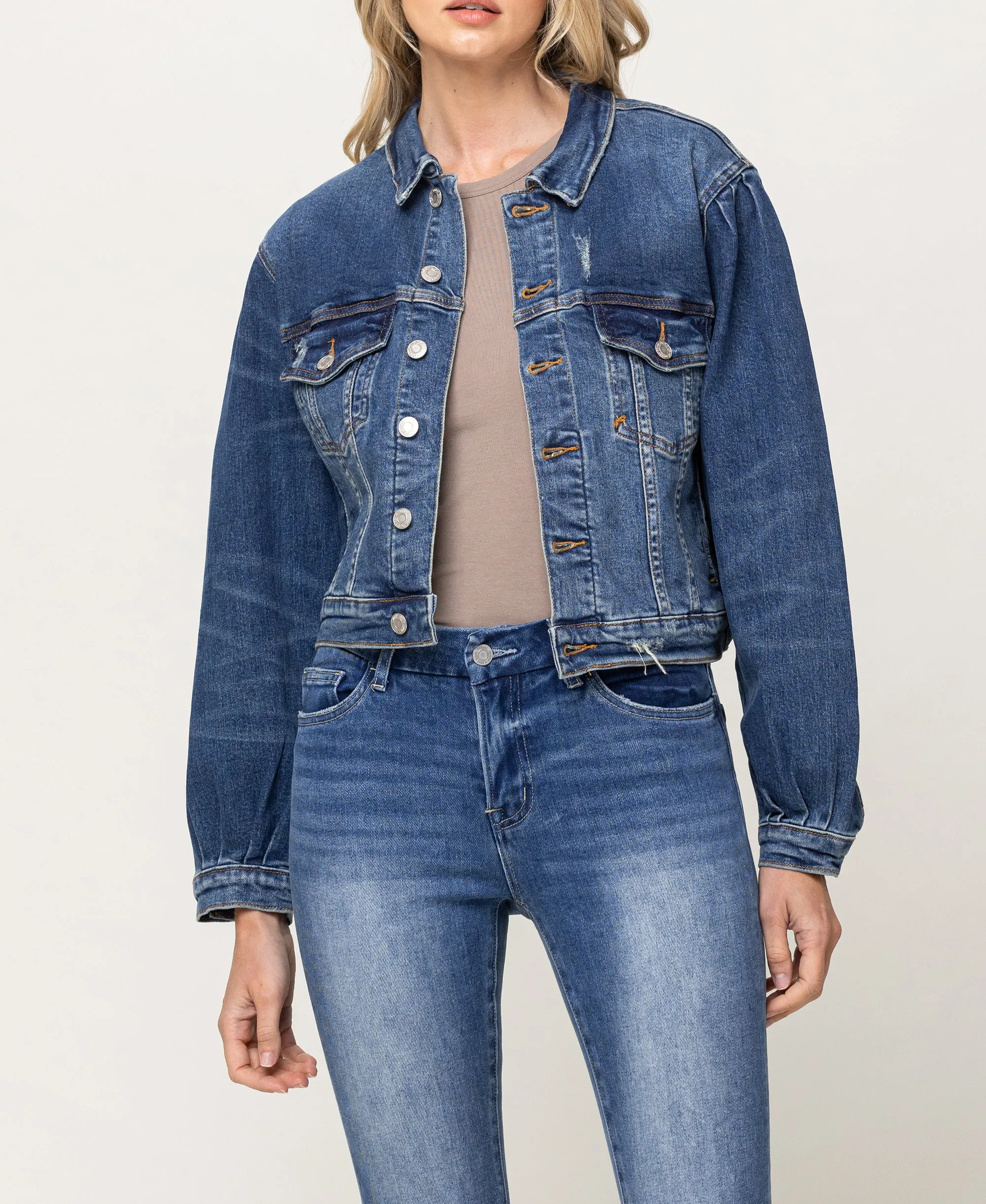 Tough Love - Balloon Sleeve Denim Jacket