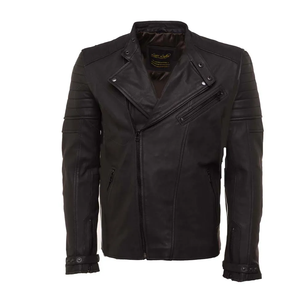 Turner's Matte leather Biker Jacket with ribbed detailing