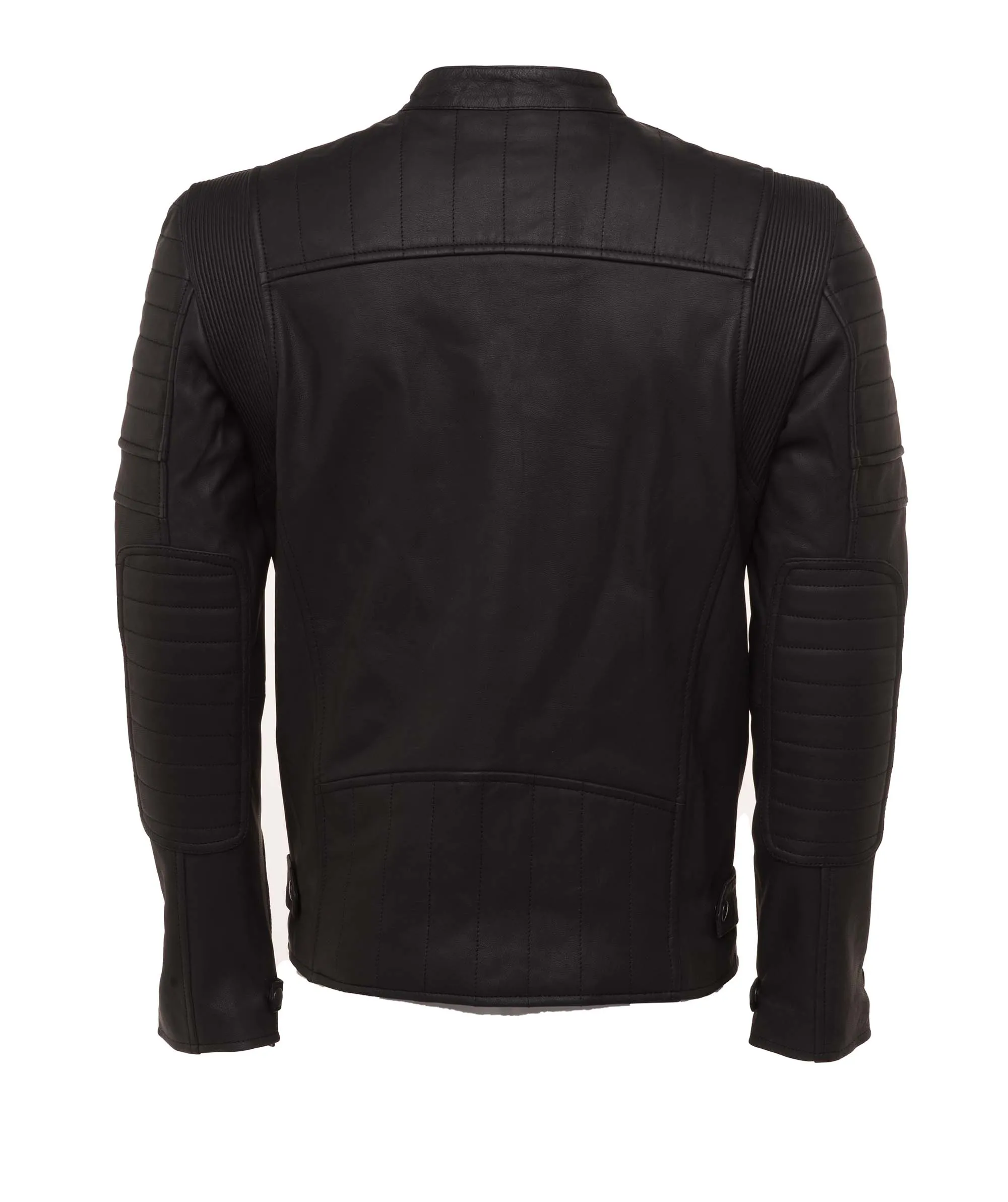 Turner's Matte leather Biker Jacket with ribbed detailing