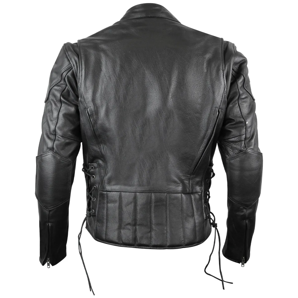 VL511 Vance Leather Cowhide Leather Fully Lined Racer Jacket