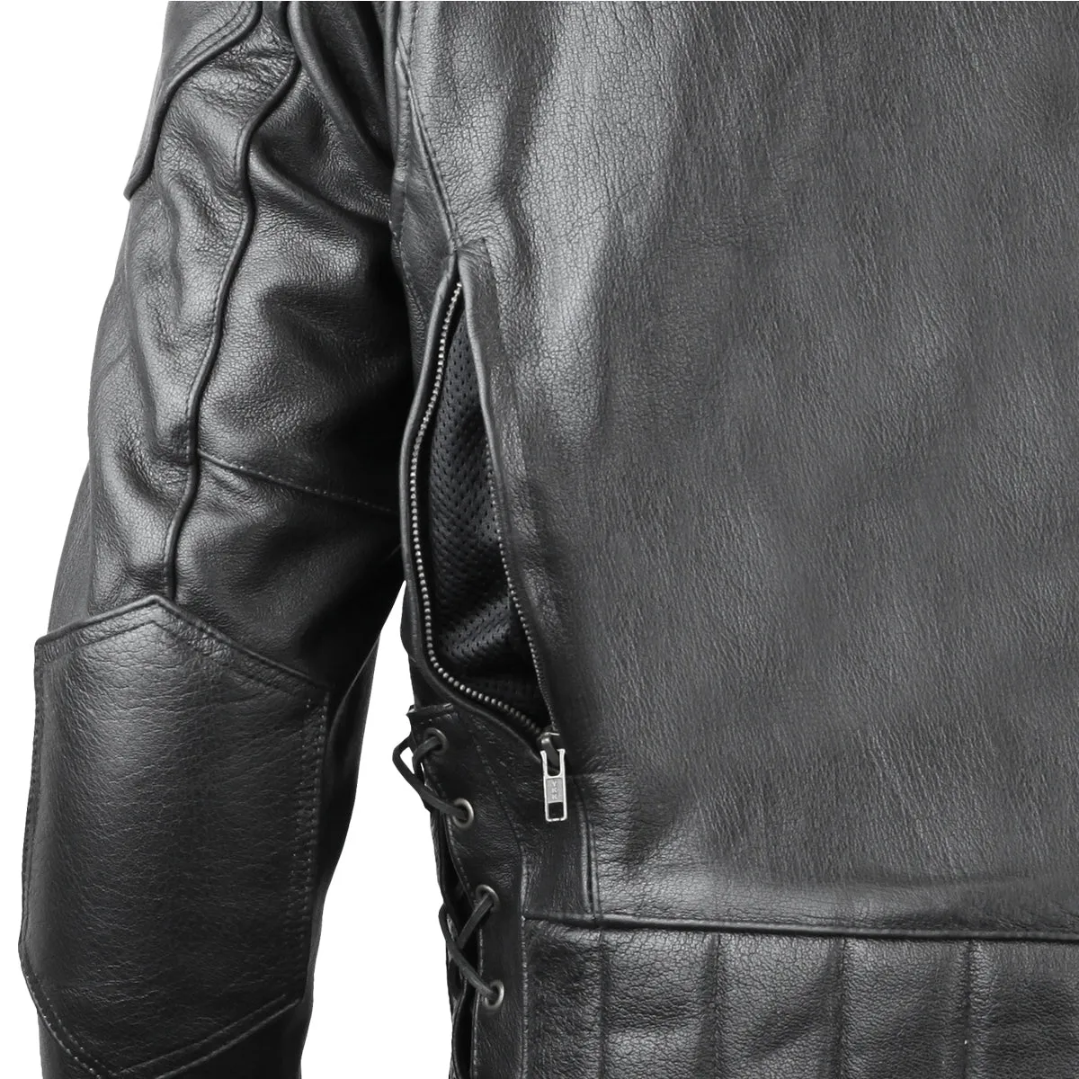 VL511 Vance Leather Cowhide Leather Fully Lined Racer Jacket