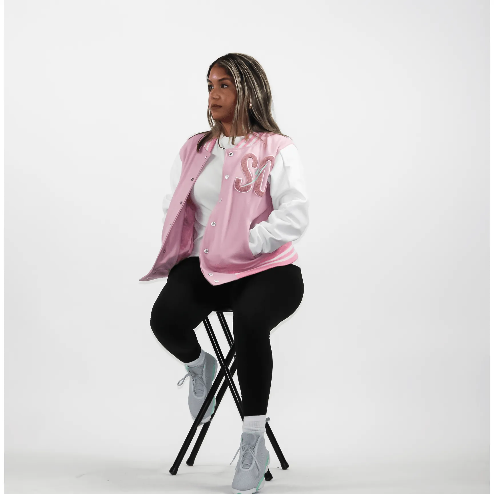 WOMEN VARISTY JACKET - "COTTON CANDY"