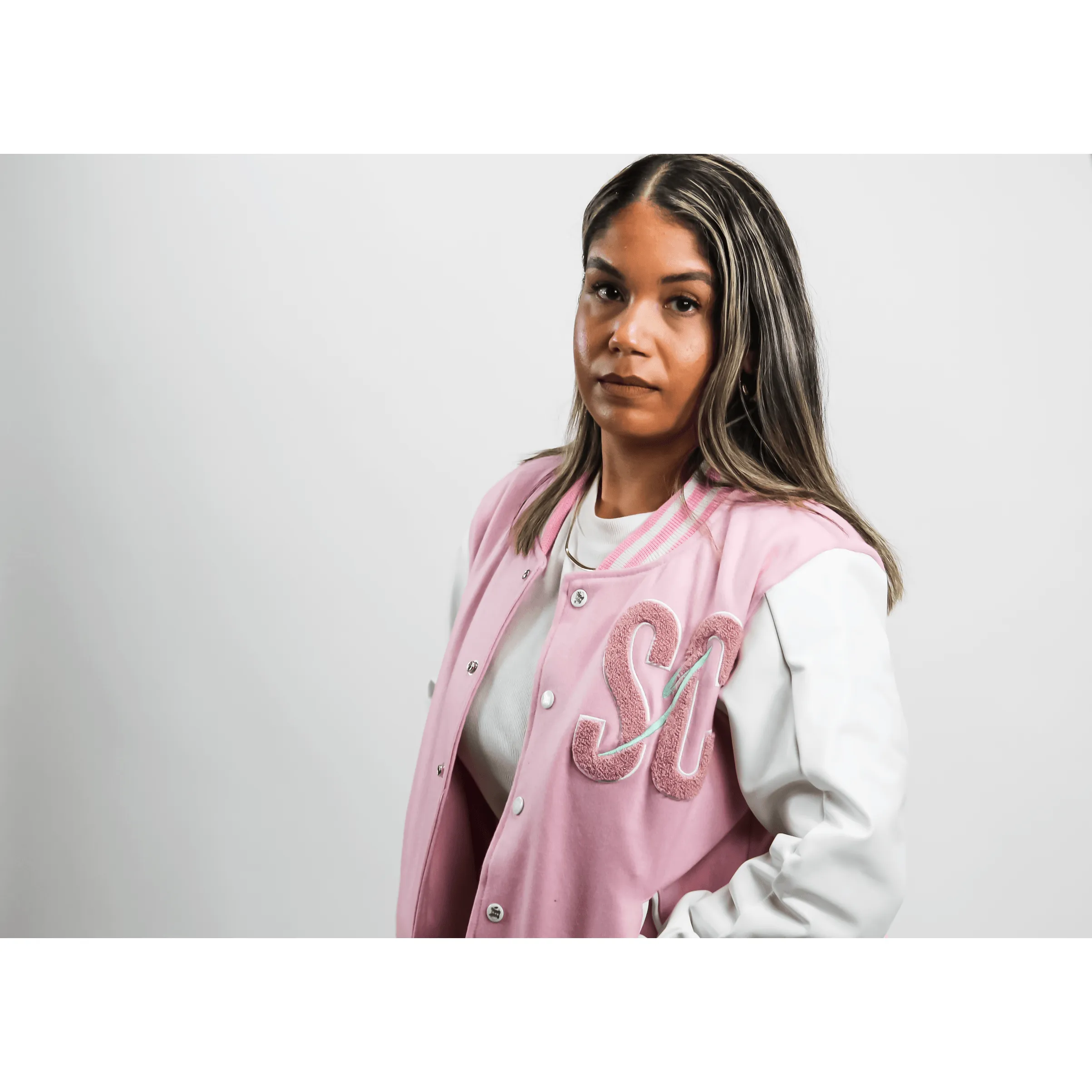 WOMEN VARISTY JACKET - "COTTON CANDY"