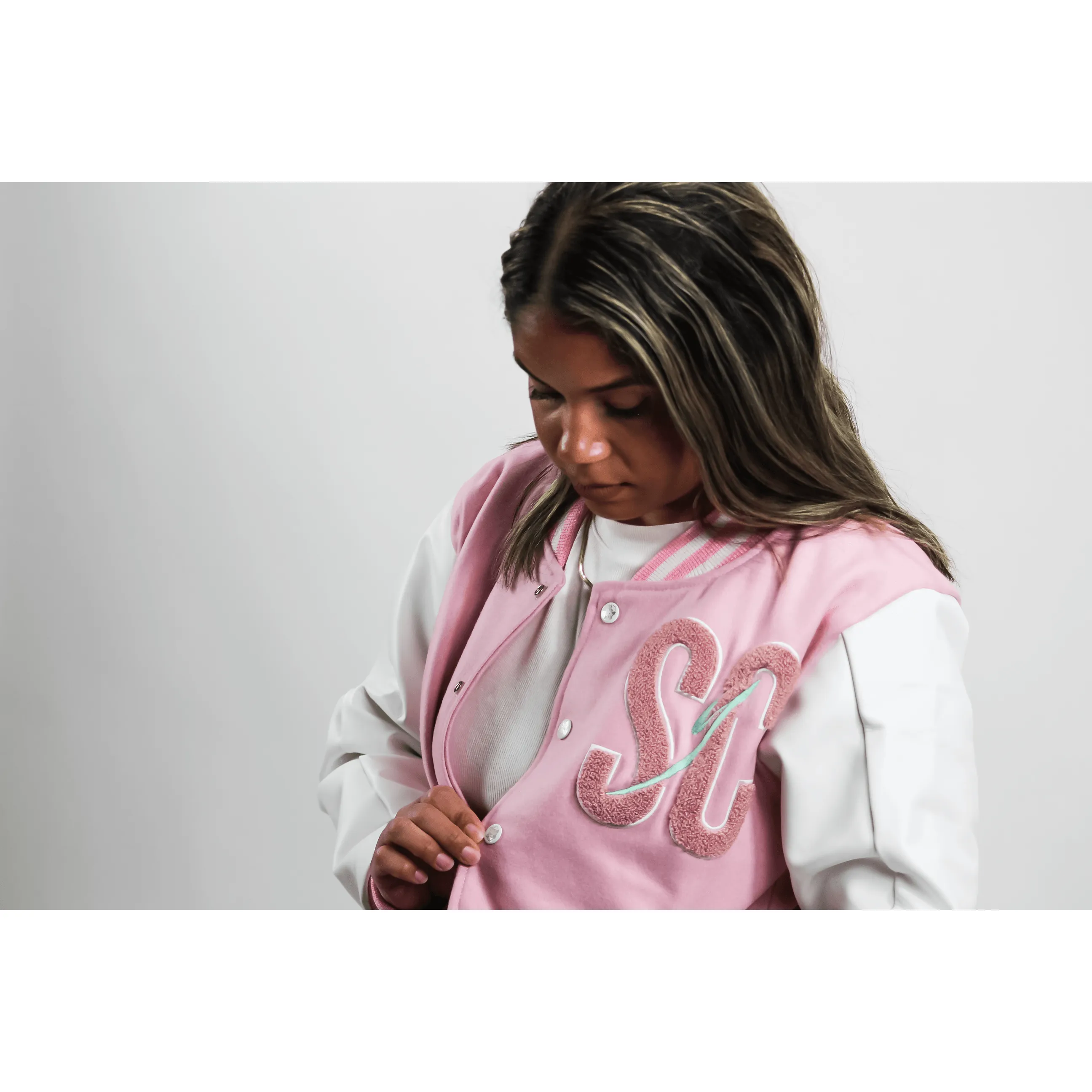 WOMEN VARISTY JACKET - "COTTON CANDY"