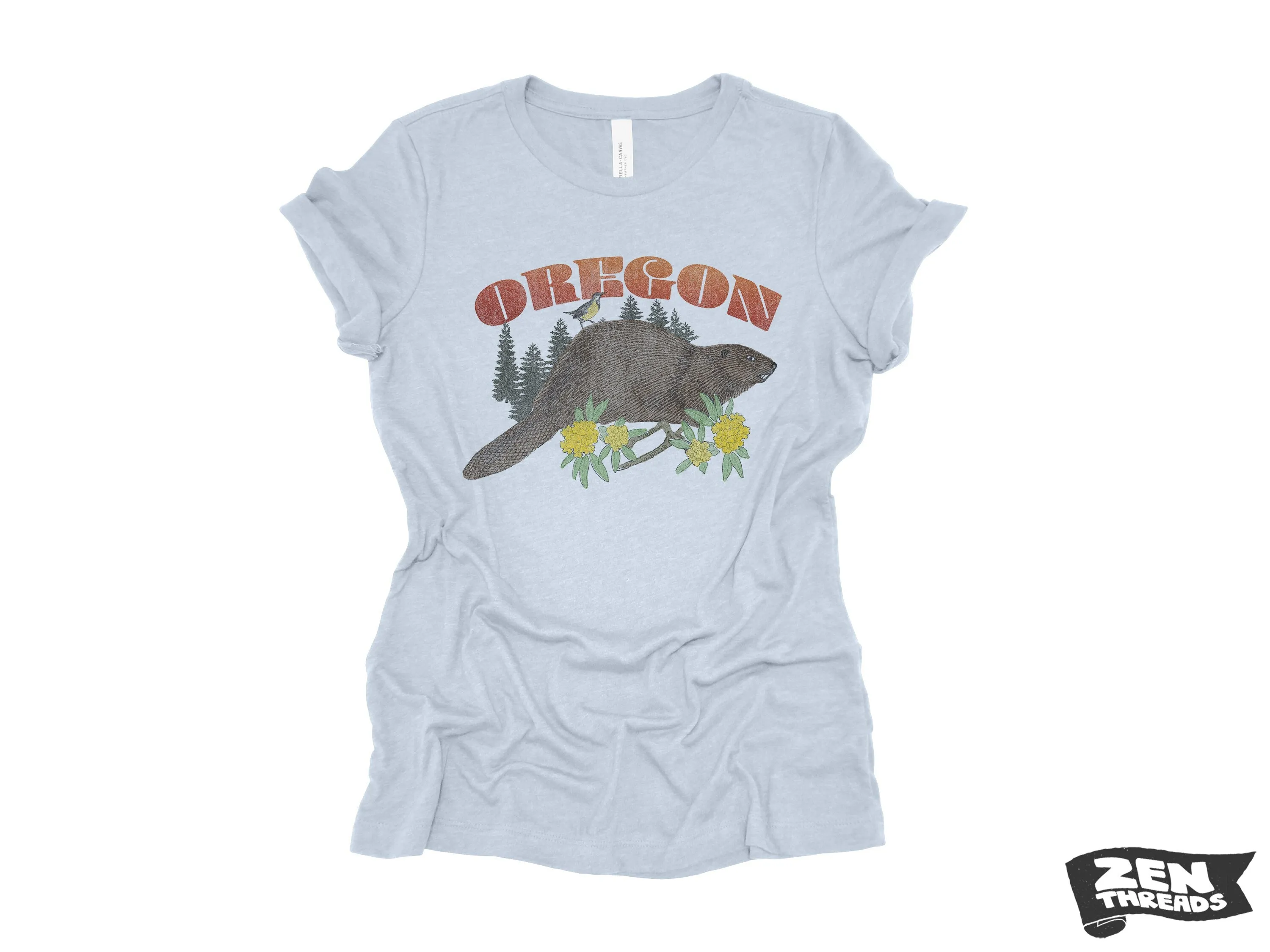 Women's Oregon State Beaver Relaxed Jersey T-Shirt - Eco Printed (Choose Your Color)